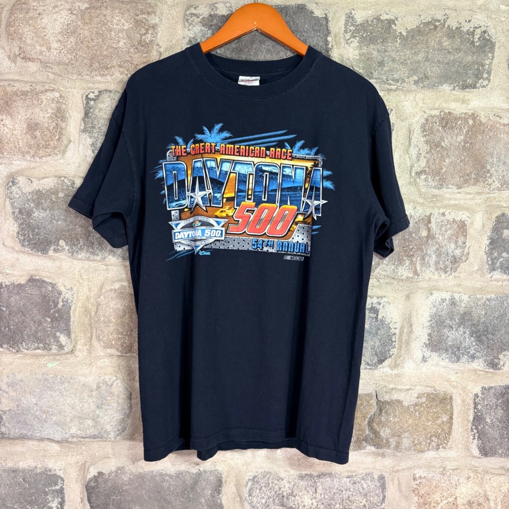 NASCAR Chase Authentics Daytona 500 2012 Mens‎ Large Black Graphic T-Shirt 0219